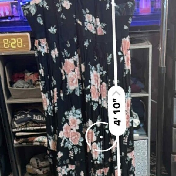 Torrid Size 3 Black Floral Tassel Lace-up Neck Maxi Dress - Picture 14 of 16